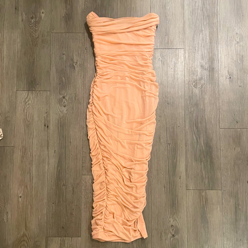 Oh Polly Glamorous Nights Midaxi Dress in Honey - Picture 2 of 4